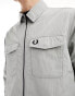 Фото #8 товара Fred Perry zip overshirt in light grey