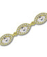 ფოტო #2 პროდუქტის Cubic Zirconia Oval - Pave Marquise - Design Halo Link Bracelet