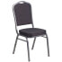 Фото #4 товара Hercules Series Crown Back Stacking Banquet Chair In Black Patterned Fabric - Silver Vein Frame