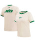 Фото #1 товара Women's Cream New York Jets Retro Classic Ringer T-Shirt