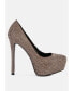 ფოტო #1 პროდუქტის Clarisse diamante faux suede high heeled pumps