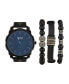 ფოტო #1 პროდუქტის Men's Black Analog Quartz Watch And Holiday Stackable Gift Set