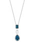 ფოტო #1 პროდუქტის EFFY® London Blue Topaz Double Drop 18" Pendant Necklace (5 ct. t.w) in Sterling Silver
