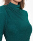 Фото #3 товара Women's Ruched Glitter-Knit Side-Slit Dress