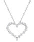ფოტო #1 პროდუქტის Diamond Heart 18" Pendant Necklace (1-1/2 ct. t.w.) in 14k White Gold