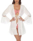 Фото #3 товара Women's Lace-Inset Tie-Front Tiered Swim Cover-Up