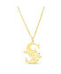 Фото #6 товара kensie floral Cut Out Initial Letter Pendant Necklace