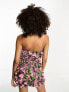 Фото #3 товара ASOS DESIGN corset plunge mini dress with corsage detail in floral print