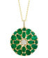 ფოტო #3 პროდუქტის EFFY® Emerald (6-1/4 ct. t.w.) & Diamond (1/3 ct. t.w.) Cluster 18" Pendant Necklace in 14k Gold