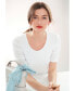 ფოტო #6 პროდუქტის Women's Short Sleeve Eyelet-Embroidered Knit Top