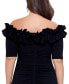Фото #4 товара Plus Size Ruffled Off-The-Shoulder Gown