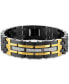 Men's Diamond Watch Link Bracelet (1/4 ct. t.w.) in Black & Gold-Tone Ion-Plated Stainless Steel