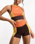 Daisy Street Active Landscape sleeveless crop top in orange