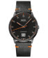 ფოტო #1 პროდუქტის Men's Swiss Automatic Commander Big Date Black Leather Strap Watch 42mm