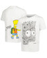 ფოტო #1 პროდუქტის Big Boys and Girls White The Simpsons Bart Sketch T-shirt