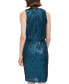 Фото #4 товара Women's Cowlneck Sleeveless Faux-Wrap Sequin Dress