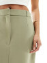 River Island Petite front split pencil skirt in light khaki