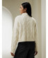 Фото #2 товара Women's Cable Knit Cashmere Turtleneck Sweater for Women