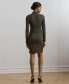 ფოტო #2 პროდუქტის Women's Faux-Leather-Trim Merino Wool Dress