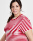 ფოტო #4 პროდუქტის Trendy Plus Size Perfect Sandy Striped T-Shirt