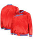 Men's Red LA Clippers Hardwood Classics Throwback Wordmark Raglan Full-Snap Jacket