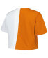 ფოტო #2 პროდუქტის Women's Texas Orange, White Texas Longhorns Color Block Brandy Cropped T-shirt