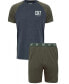 ფოტო #1 პროდუქტის Men's Cotton Loungewear Top and Short Set