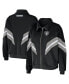 Women's Black Las Vegas Raiders Yarn Dye Stripe Full-Zip Jacket