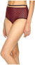 Else 168565 Womens Scalloped Edge Mesh High Waist Brief Berry Size X-Small