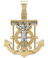 ფოტო #1 პროდუქტის Men's Mariner Cross Pendant in 14k Gold & White Gold