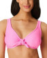 Jessica Simpson 300532 Women's Pretty in Pique Tie-Front Bikini Top, Small/D