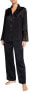 Фото #1 товара Neiman Marcus 274867 Women Lace Trim Satin Silk Black Pajama Set Size Large