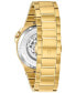 ფოტო #3 პროდუქტის Men's Automatic Gold-Tone Stainless Steel Bracelet Watch 46mm 98A178