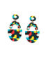 ფოტო #1 პროდუქტის Women's Black Mosaic Drop Earrings