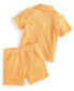 Фото #2 товара Baby Boys Gauze Button-Down Camp Shirt & Shorts, 2 Piece Set, Created for Macy's