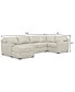 Фото #12 товара Radley 136" 4-Pc. Leather Square Corner Modular Chaise Sectional, Created for Macy's