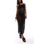 Aria Cove sequin knit cami maxi beach dress in black