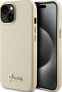 Guess Guess GUHCP15SPGMCSD iPhone 15 6.1" złoty/light gold hardcase Glitter Glossy Script - фото #1