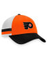 Men's Orange, Black Philadelphia Flyers Breakaway Striped Trucker Snapback Hat