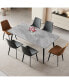 Фото #6 товара Grey Sintered Stone Dining Table, 63 inch