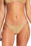 Vitamin A 297214 Elle Tie Side Brazilian Bikini Bottom Golden Glow Metallic, S/6