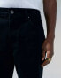 ASOS DESIGN slim regular length denim short in washed black