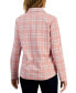 Фото #2 товара Women's Collared Plaid Shirt Jacket