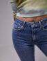 Фото #3 товара Topshop Hourglass cropped mid rise straight jeans with raw hems in mid blue