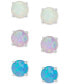 Фото #3 товара Серьги Macy's White, Pink & Blue Opal Stud
