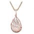 Stylish pink gilded necklace with zircons SC426