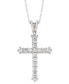 ფოტო #1 პროდუქტის Diamond Cross Pendant Necklace in 14k White Gold (1/2 ct. t.w.)