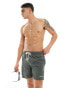 Armani Exchange linear logo contrast piping swim shorts in charcoal