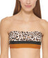 Фото #1 товара DKNY WILD THINGS SOFT WHITE Colorblocked Bandeau Bikini Swim Top US Large