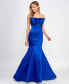 Фото #1 товара Juniors' Bow-Trim Strapless Mermaid Gown, Created for Macy's